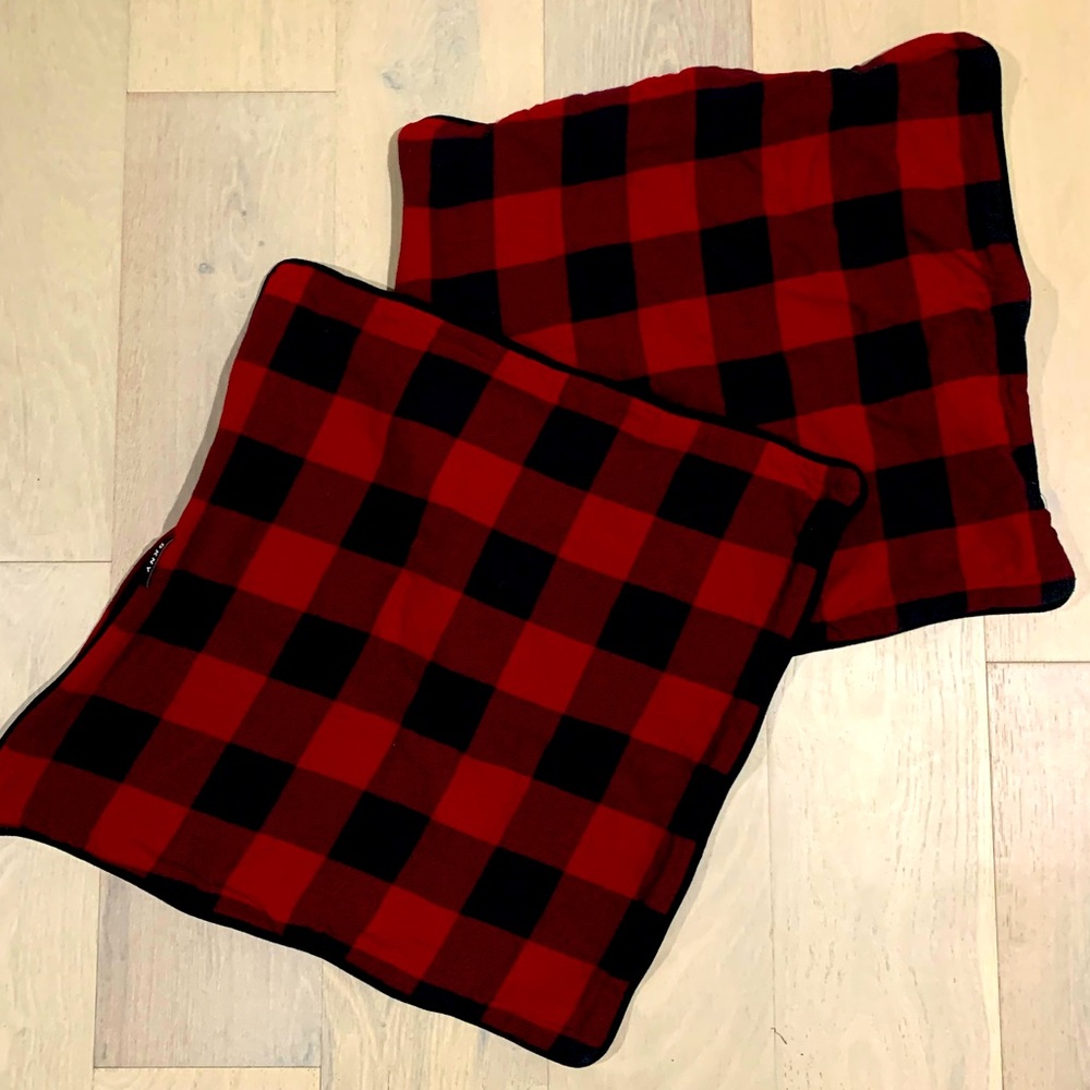 Set of 3- 20x20 DKNY Buffalo Check Pillow Covers (no inserts)